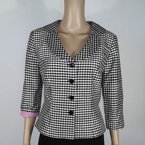 Maggy London | Silk Jacket Gingham Blazer